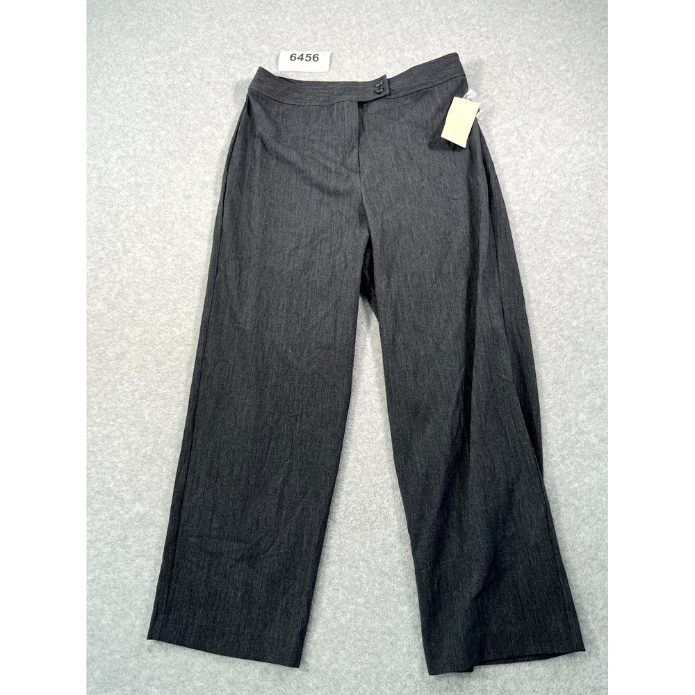 Studio Works Dress Pants Womens 14 Charcoal Gray Wide Leg Formal Business